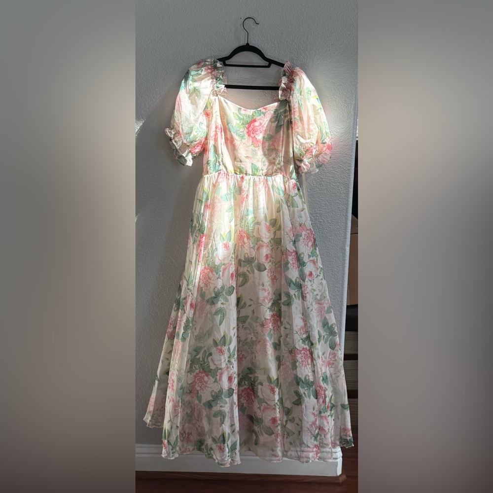 NWOT Ivy City Co. Gause Gown with Roses - XL